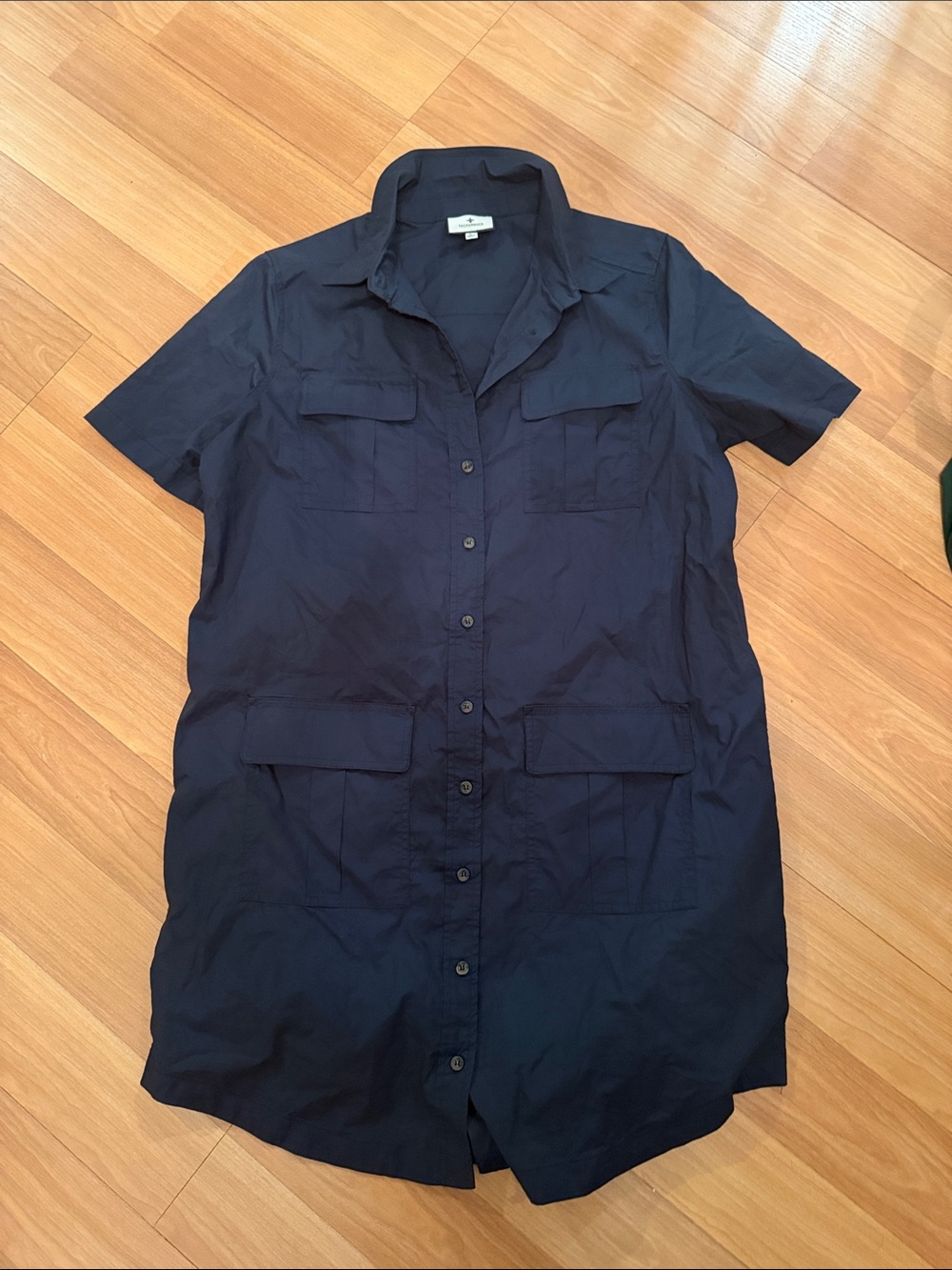 Tuckernuck Navy Button-Front Swim Coverup Dress